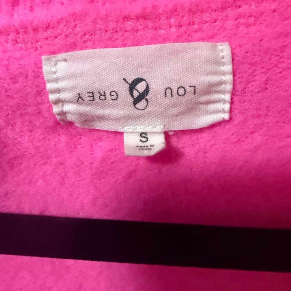 Lou & Grey Bright Hot Pink Half-Zip Pocket Sweater - Picture 2 of 2
